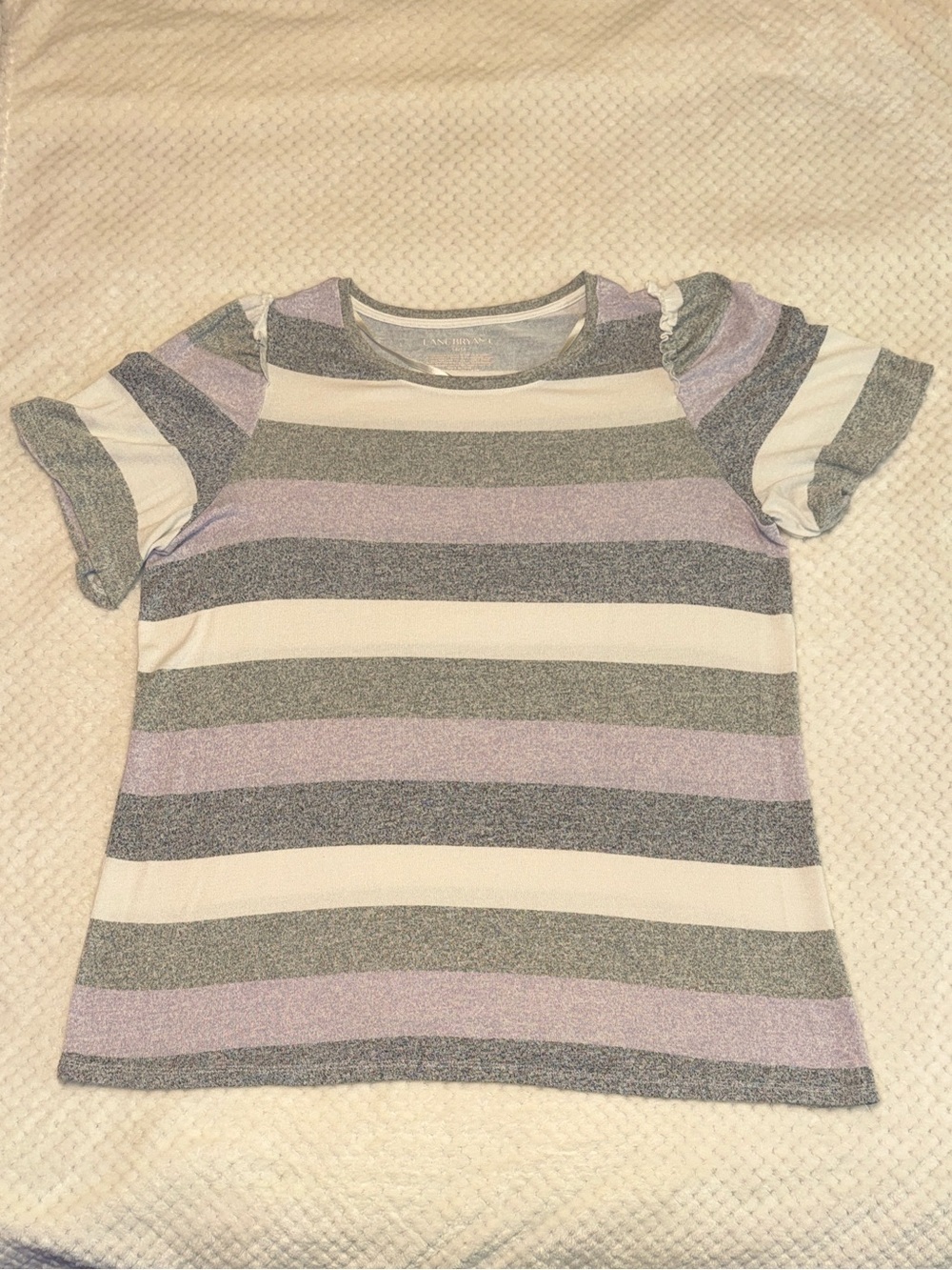 🤍 EUC Lane Bryant Striped Ruffle Sleeve Top – Women’s Size 14/16